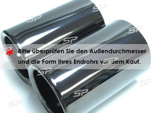 76mm Auspuffblenden Endrohreblenden Schwarz Passend für BMW LCI 1er F20 F21 3er F30 F31