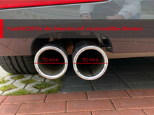 68mm Titan Schwarz Auspuffblenden Endrohr Blende Passend für VW Scirocco 3 TSI 08-17 vw24