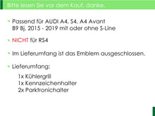 Wabengrill Grill Kühlergrill Schwarz für AUDI A4 B9 S4 Limo Avant S-Line 15-19 fg60