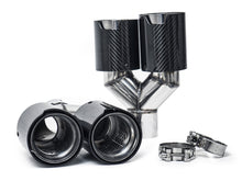 Chrom Carbon Doppel Endrohre 4 Rohr Duplex für BMW 5er F10 F11 535i 535d 2010-2017