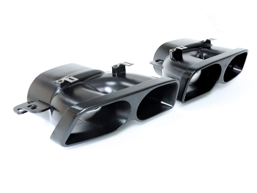 Heckdiffusor Mercedes C-Klasse W205 AMG Line - Schwarz Mit Auspuffblenden