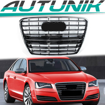 Frontgrill Kühlergrill Grill S8 Stil Chrom für AUDI A8 4H S8 S Line 2009-2018