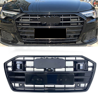 Schwarz Grill Frontgrill für Audi A6 Kühlergrill S6 C8 S Line mit ACC 2018-2023 fg321