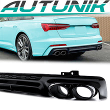 Diffusor Auspuff Schwarz für AUDI A6 Heckdiffusor C8 mit S-Line Limo 18-21 di133
