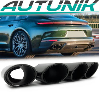 Schwarz Glanz Auspuffblenden Endrohre für Porsche Panamera 972 2024+ et314