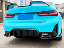 Heck Stoßstange Diffusor Heckansatz Splitter Schwarz für BMW 3er G20 LCI 2023+