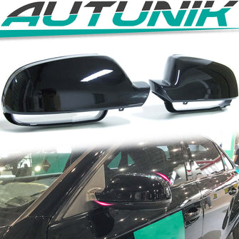 Spiegelkappen Außenspiegel Schwarz Glanz für Audi A3 Sportback 8P RS3 A5 8T 8F S5 Coupé Cabrio Sportback A4 B8 S4 RS4