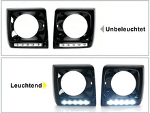 Scheinwerfer Abdeckungen Rahmen MIT E-Zeichen Tagfahrlicht Schwarz für Mercedes G-Klasse W463 1990-2012 ed32