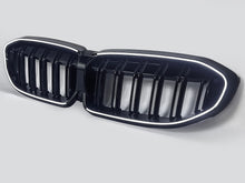 LED Kühlergrill Grill Frontgrill Schwarz Doppelsteg für BMW 3er G20 G21 2019-2022 vor LCI