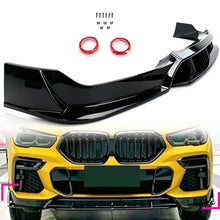 Stoßstange Frontspoiler Spoiler Lippe Schwarz Glanz für BMW X6 G06 M Paket 19-23 OHNE ABE