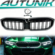 LED Kühlergrill Doppelsteg Grill Frontgrill Schwarz für BMW 3er G20 G21 2023+