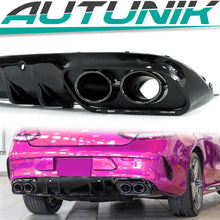 Diffusor Heckdiffusor Auspuff Schwarz für Mercedes C205 A205 C43 AMG Line di27