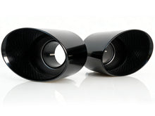 Glänzend Schwarz Endrohr Auspuffblenden Blende für AUDI RS Stoßstange et268