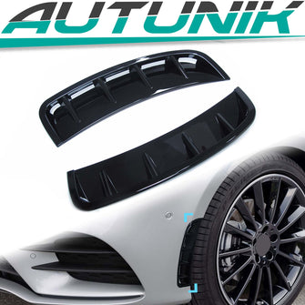 Lüfteinlasse Vorne Lüftung Flaps Canards Flossen Schwarz für Mercedes W177 Hatchback A35 AMG Line ab 2018