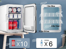 2 In 1 Mini Kühlschrank Tragbarer Getränkekühlschrank AC/DC 10 Liter für Auto Büro Zimmer Camping Outdoor
