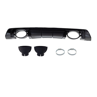 Schwarz glanz Heckdiffusor Diffusor Auspuff für Audi TT 8S FV ab 2014