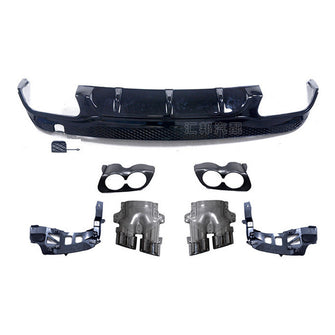 Heckdiffusor Diffusor + Auspuffblenden Schwarz für Mercedes E Klasse W207 C207 AMG Line 14-16
