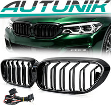 Schwarz LED Kühlergrill Grill Frontgrill für BMW 5er G30 G31 2017-2020 vor LCI