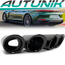 Sport Auspuff Auspuffblenden Endrohre Schwarz GTS Optik für Porsche Panamera 2018 2019 2020 2021 2022 Benzin et158