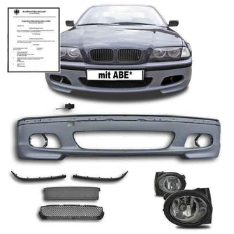 Vonre Stoßstange + Nebelscheinwerfer Passend für BMW 3er E46 Limousine Touring 1998-2005 mit ABE