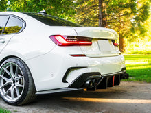 Schwarz Stoßstange Heck Aero Flaps Canard für BMW 3er G20 M Paket 2019-2022 vor LCI
