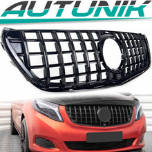 Panamericana Kühlergrill Front Grill Schwarz Glanz für Mercedes-Benz V-Klasse W447 2014 2015 2016 2017 2018 2019
