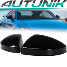 L+R Schwarz Spiegelabdeckkappen Außenspiegel für Audi TT FV 8S TTS TTRS R8 2014+ Ohne SideAssist