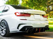 Schwarz Stoßstange Heck Aero Flaps Canard für BMW 3er G20 M Paket 2019-2022 vor LCI