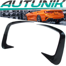 Schwarz Stoßstange Heck Aero Flaps Canard für BMW 3er G20 M Paket 2019-2022 vor LCI