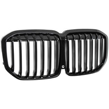 Schwarz Glanz Nieren Grill Kühlergrill Einzelsteg Passend für BMW X7 G07 mit Kamera 19+