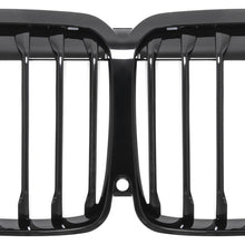 Schwarz Glanz Nieren Grill Kühlergrill Einzelsteg Passend für BMW X7 G07 mit Kamera 19+