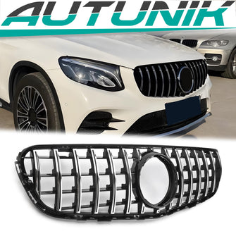 Kühlergrill Grill Panamericana Chrom für Mercedes Benz GLC X253 OHNE Kamera VFL 2015-2019