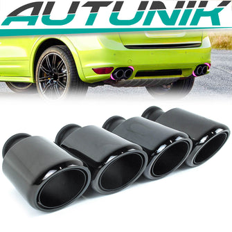 Auspuffblenden Satz Schwarz 4 Stücke für Porsche Cayenne S GTS Turbo Turbo S 958 4,8L V8 11-14