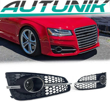 Schwarz Chrom Lüftungsgitter Blenden Grill Gitter für Audi A8 S8 D4 4H S-Line 13-17 MOPF mit ACC