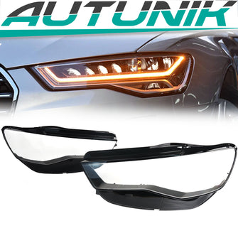 Scheinwerfer-Abdeckungen Glas Streuscheibe Paar für AUDI A6 C7 2016-2018
