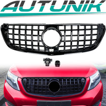 Panamericana Kühlergrill Front Grill Schwarz Glanz für Mercedes-Benz V-Klasse W447 2014 2015 2016 2017 2018 2019