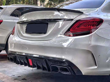 Brabus Optik Heckdiffusor + Auspuffblenden Carbon Fiber für Mercedes Benz C Klasse W205 Diffusor S205 AMG Line 2013 - 2019 BENZIN di12