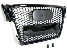 RS4 Optik Front Grill Kühlergrill Wabengrill Schwarz für AUDI A4 B8 8K S4 Limo Avant 2007-2011 fg88