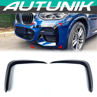 Front Stoßstange Blende Aero Flaps Flics Scharz Passend für BMW X3 G01 M Sport Paket 17-20