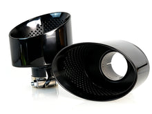 Glänzend Schwarz Endrohr Auspuffblenden Blende für AUDI RS Stoßstange et268