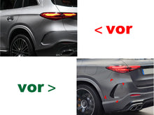 Heck Stoßstange Areo Flaps Flossen Schwarz Glanz für Mercedes GLC X254 AMG-Line ab 2022 pz68