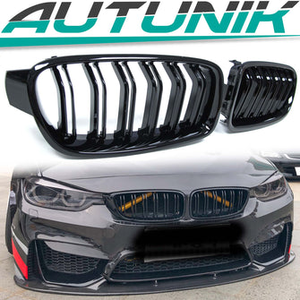 Kühlergrill Nieren Grille Grill Doppelsteg Passend für BMW 3er F30 F31 M3 F80 2011 - 2018 fg42