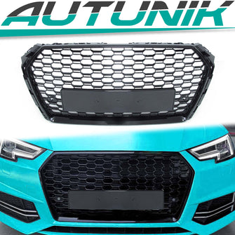 Wabengrill Grill Kühlergrill Schwarz für AUDI A4 B9 S4 Limo Avant S-Line 15-19 fg60