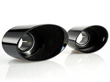 Glänzend Schwarz Endrohr Auspuffblenden Blende für AUDI RS Stoßstange et268