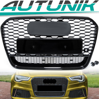 Schwarz Kühlergrill Grill Wabengrill für AUDI A6 S6 C7 4G S Line Limo Avant 11-14