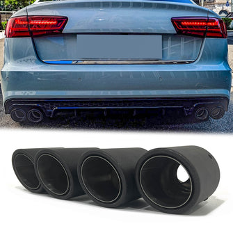 Matt Carbon Duplex Sportauspuff Auspuffblenden Endrohre Passend für AUDI BMW VW Universal 60-64mm et257