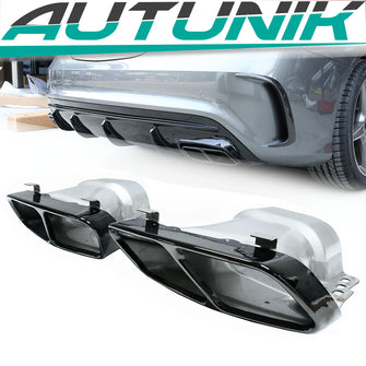 Autunik Auspuffblenden Endrohrblende für Mercedes Benz W176 A45 AMG CLA Klasse C117 X117 CLA 45 AMG et47