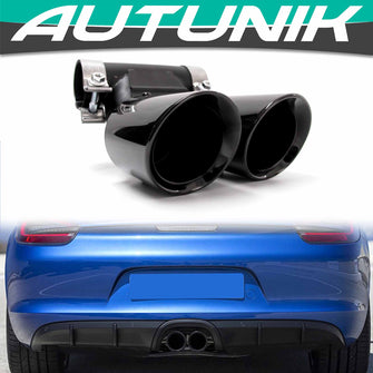 Sport Auspuff Auspuffblenden Endrohre Schwarz für Porsche 718 Cayman Boxster 2016-2022 Benzin et183