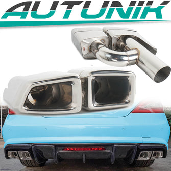 Auspuffblenden Doppelrohr Endrohre Chrom für Mercedes CLS W218 C218 C219 W221 S63 AMG W212 et91