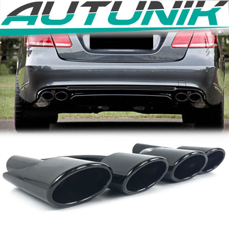 NEU Schwarz Auspuffblenden Auspuff Endrohr für Mercedes Benz W221 W211 W204 C218 R171 et250